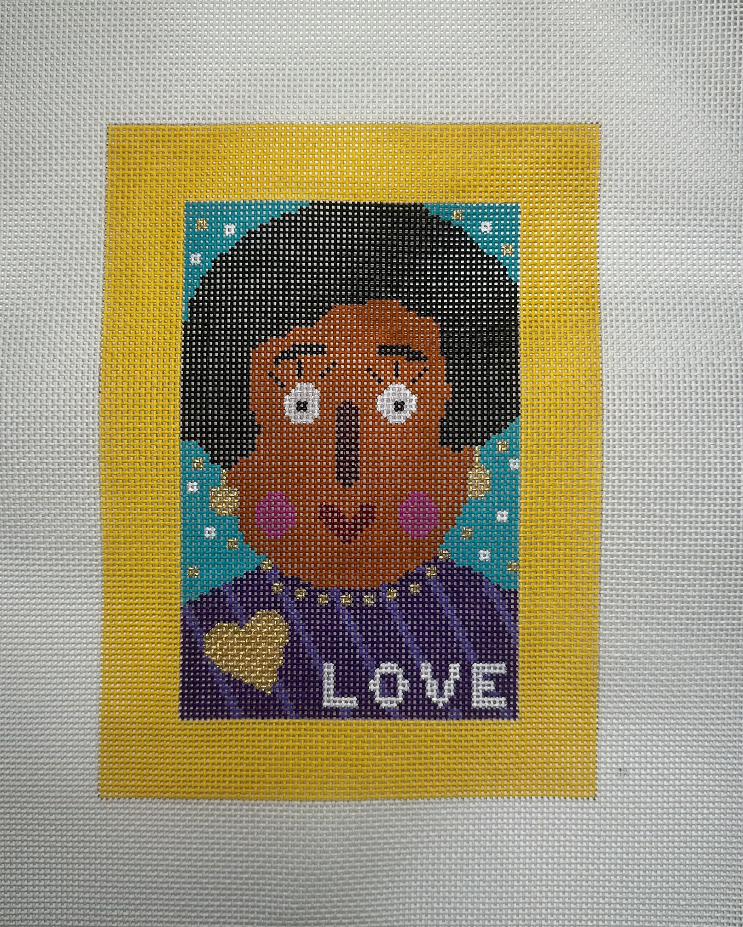 13 Mesh Needlepoint Canvas - LOVE