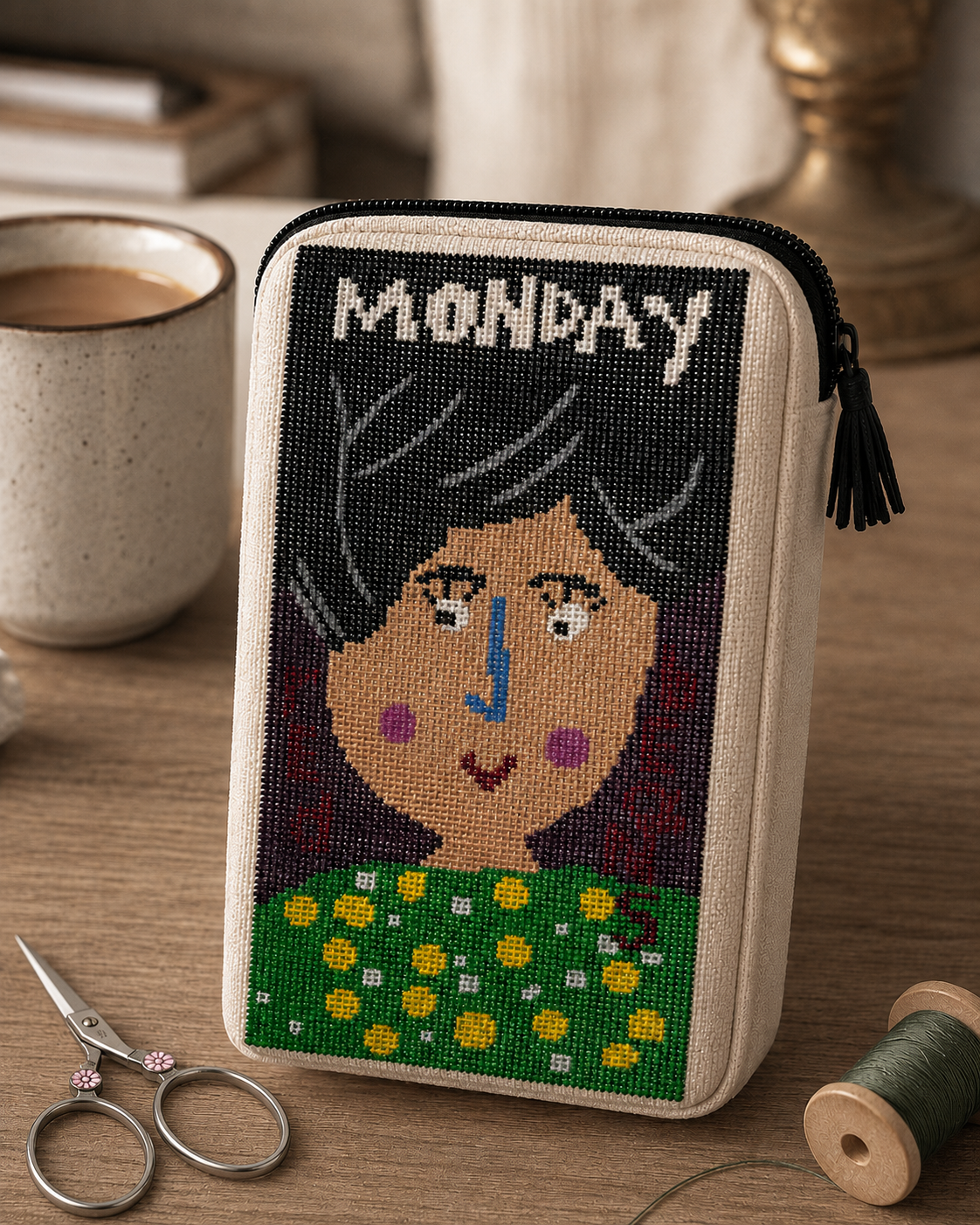 13 Mesh Needlepoint Canvas - MONDAY