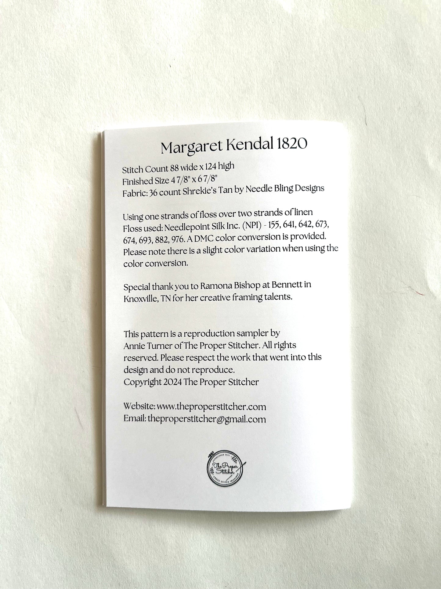 Margaret Kendall 1820