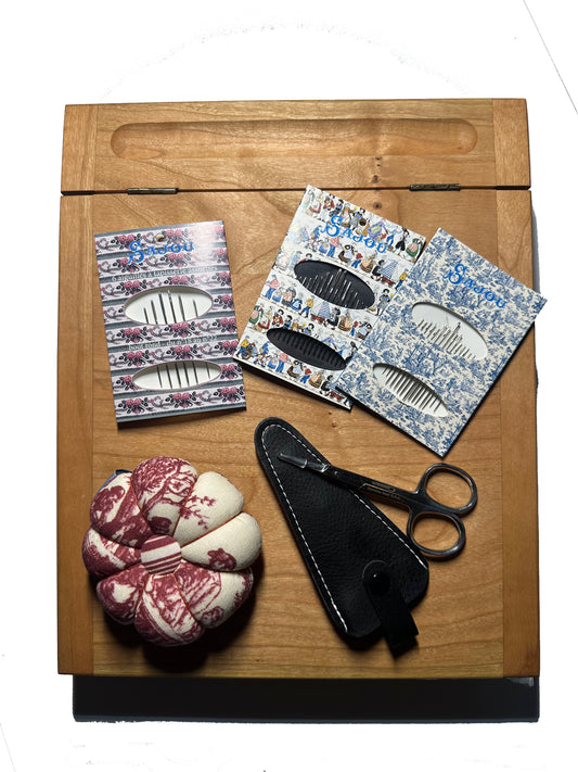 Lap Desk with Close Cut Scissors, 3 Needle Packs