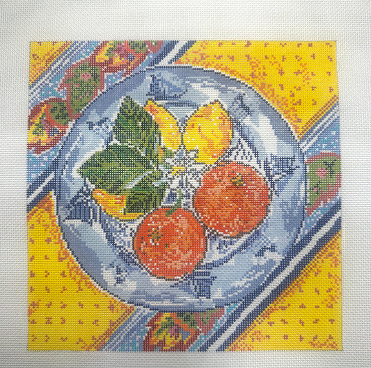 18 Mesh Canvas - Lemon and Orange Plate