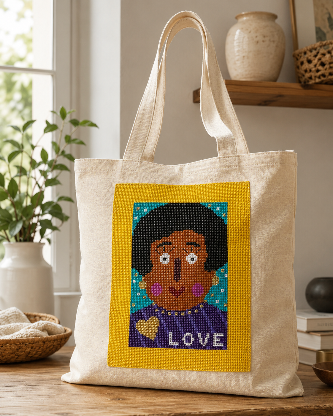 13 Mesh Needlepoint Canvas - LOVE
