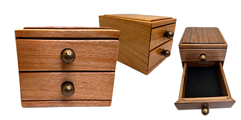 Two Drawer Chest - Red Oak, African Mahogany or Cherry