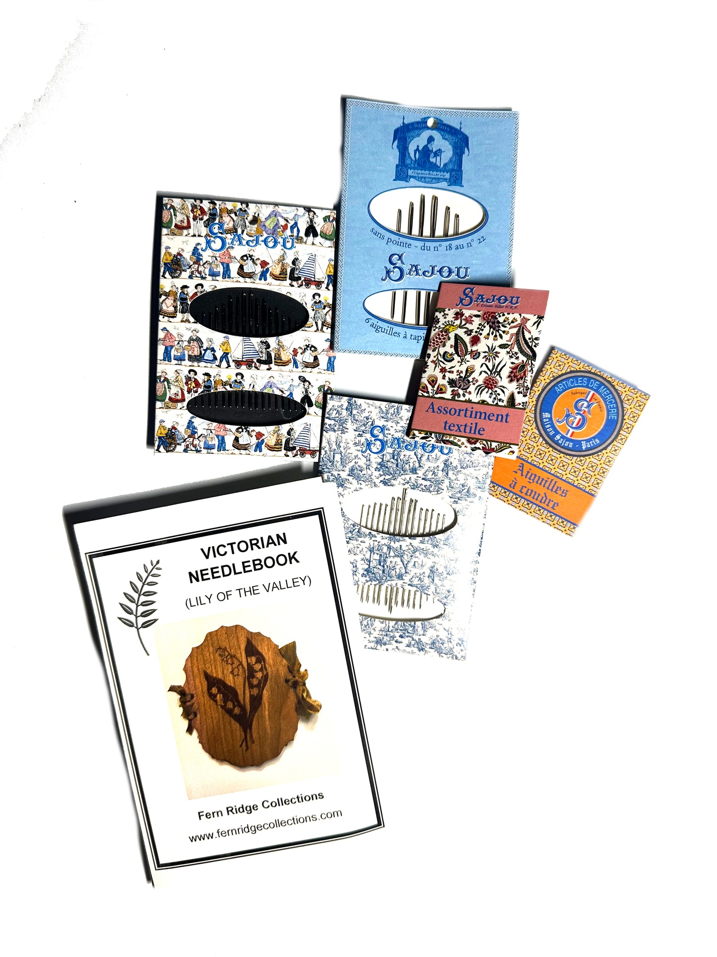 Victorian Needle Book with 5 Sets of Assorted Needles!