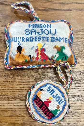 Sajou Needlepoint Puffie Kit - Little Girls Embroidering